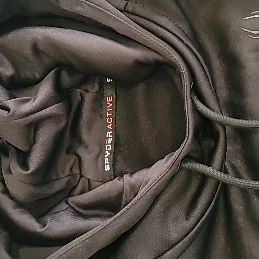 Spyder Mens Pullover Hoodie Sweatshirt Black Medium - Picture 7 of 12